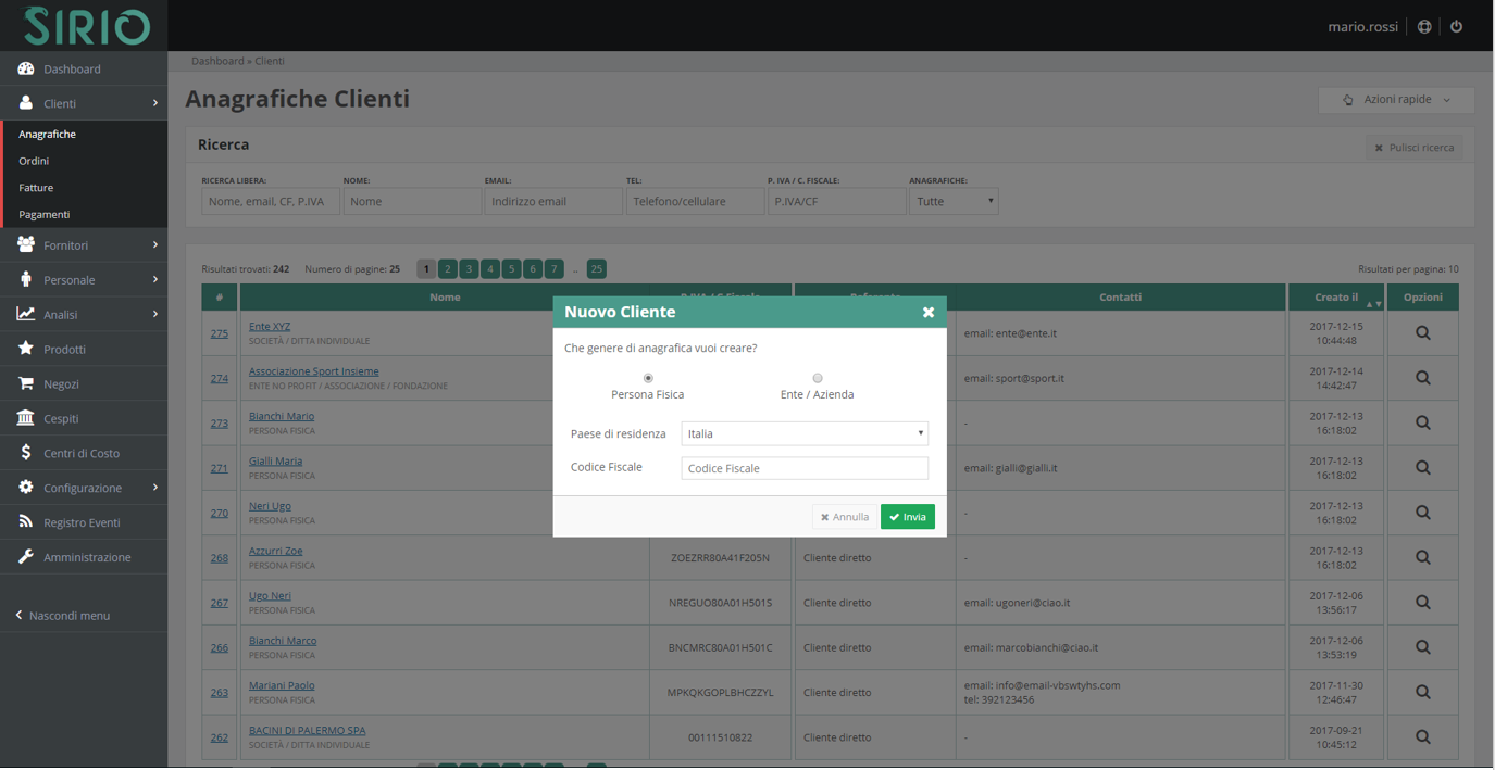 Importare anagrafica clienti, punto 2