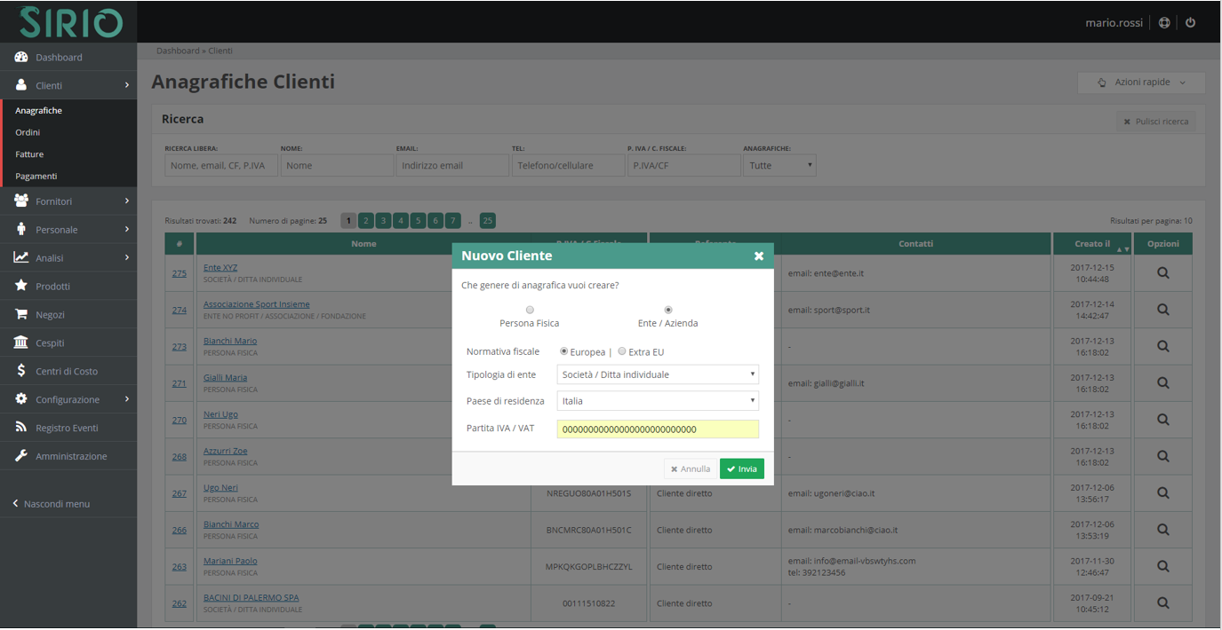 Importare anagrafica clienti, punto 3