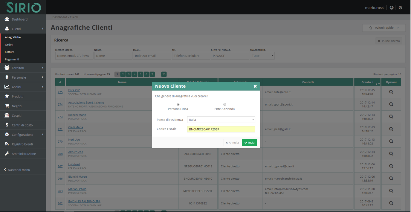 Importare anagrafica clienti, punto 3