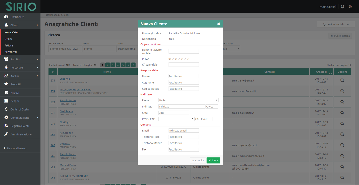 Importare anagrafica clienti, punto 4